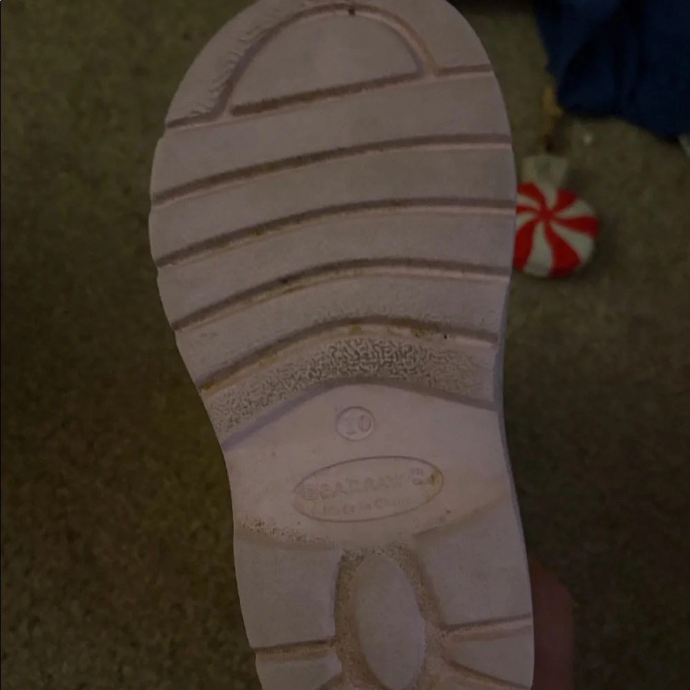 BearPaw Pink Glitter Rain Boot Close-Up